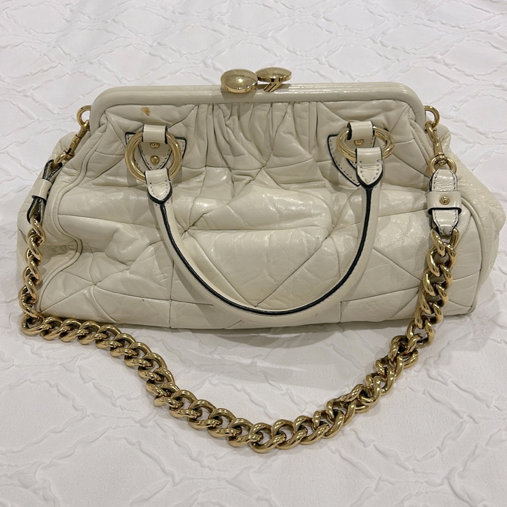 Marc Jacobs Quilted Leather Stam Bag with Gold Chain